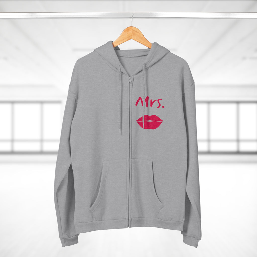 Typo Design Hooded Zip Sweatshirt